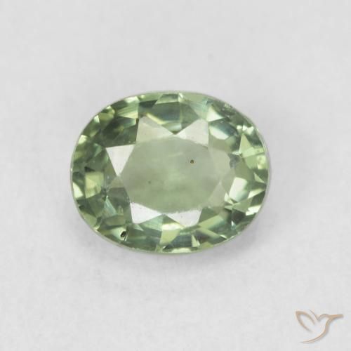 0.66ct Natural Verde claro Zafiro, Ovalada, VVS-VS