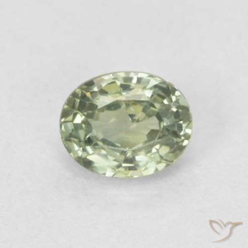 0.58ct Natural Verde claro Zafiro, Ovalada, VVS-VS