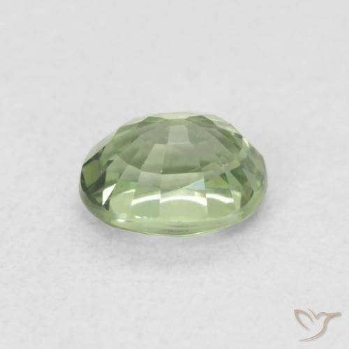 Zafiro Medium Light Green natural de 0.59 ct, Ovalada, VVS-VS
