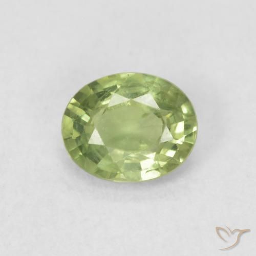 0.42ct Natural Verde vivo claro Zafiro, Ovalada, VVS-VS