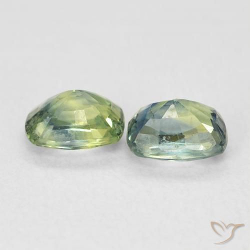 Gemas de Zafiro Verde salvia claro natural de 1.20 ct, Forma Cojín, VS