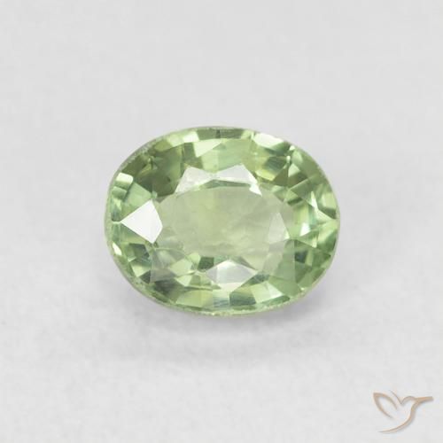 0.63ct Natural Verde salvia muy claro Zafiro, Ovalada, VVS-VS