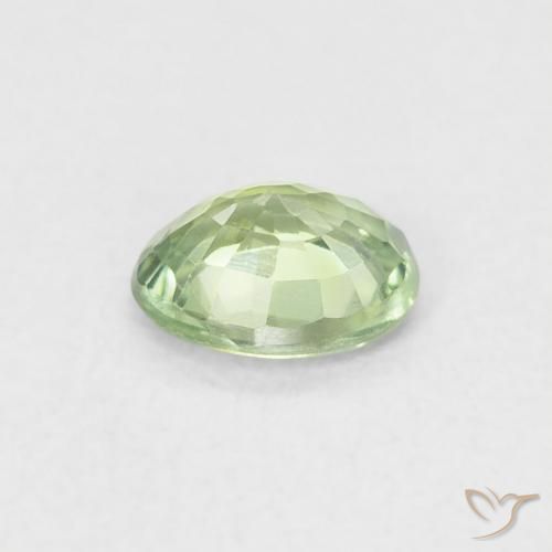 Zafiro Verde salvia muy claro natural de 0.46 ct, Ovalada, VVS-VS