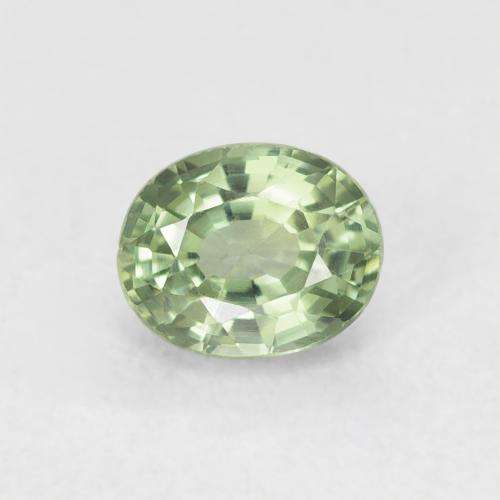 0.65ct Natural Verde muy claro Zafiro, Ovalada, VVS-VS