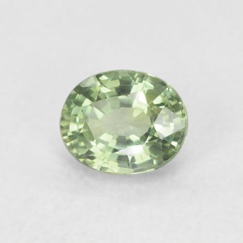 Zafiro Verde muy claro natural de 0.65 ct, Ovalada, VVS-VS
