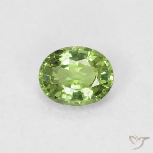 0.41ct Natural Verde bosque Zafiro, Ovalada, VVS-VS