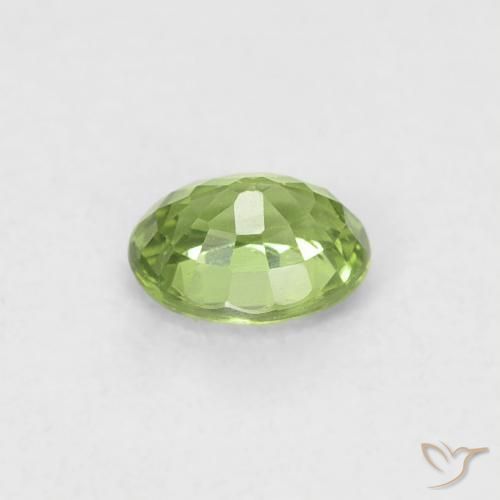 Zafiro Verde bosque natural de 0.41 ct, Ovalada, VVS-VS