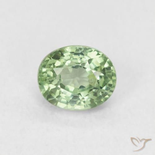 0.61ct Natural Verde bosque claro Zafiro, Ovalada, VVS-VS
