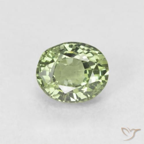 0.63ct Natural Verde muy claro Zafiro, Ovalada, VVS-VS