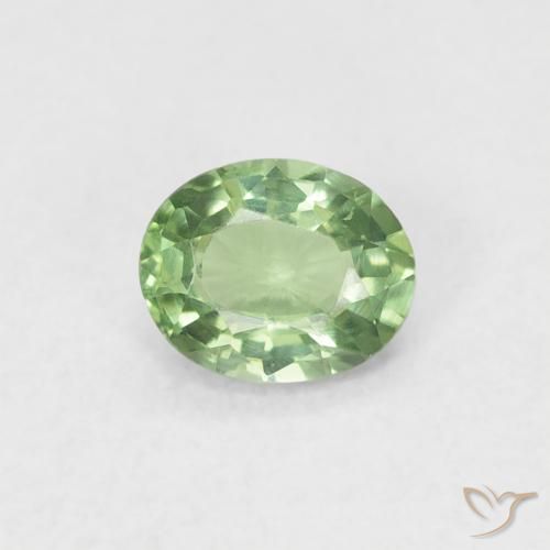 0.40ct Natural Verde claro Zafiro, Ovalada, VVS-VS