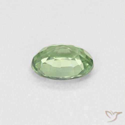 Zafiro Verde claro natural de 0.40 ct, Ovalada, VVS-VS