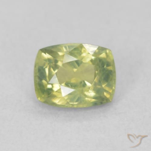 0.61ct Natural Amarillo limón claro Zafiro, Forma Cojín, VS