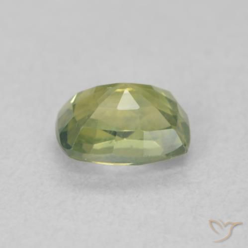 Zafiro Amarillo limón claro natural de 0.61 ct, Forma Cojín, VS