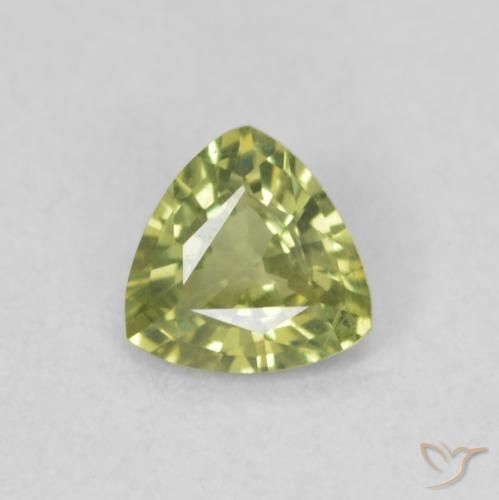 0.41ct Natural Verde amarillento Zafiro, Trillón, VVS