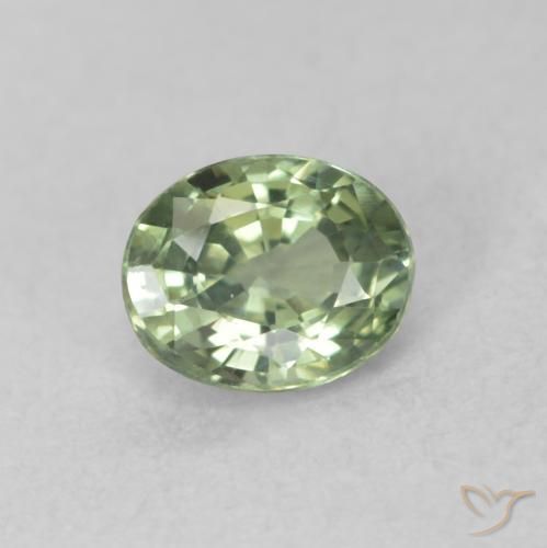 0.54ct Natural Medium Light-Green Zafiro, Ovalada, VVS