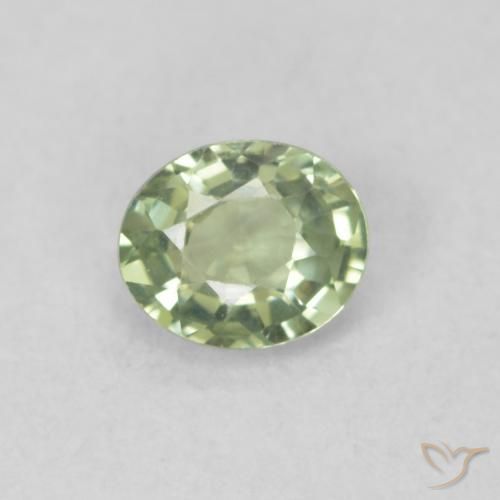 0.46ct Natural Verde pálido Zafiro, Ovalada, VVS