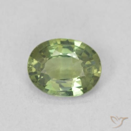 0.47ct Natural Verde pera Zafiro, Ovalada, VVS