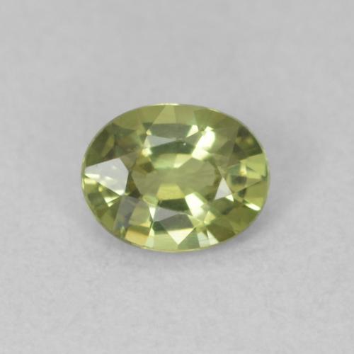 0.41ct Natural Verde amarillo Zafiro, Ovalada, VVS