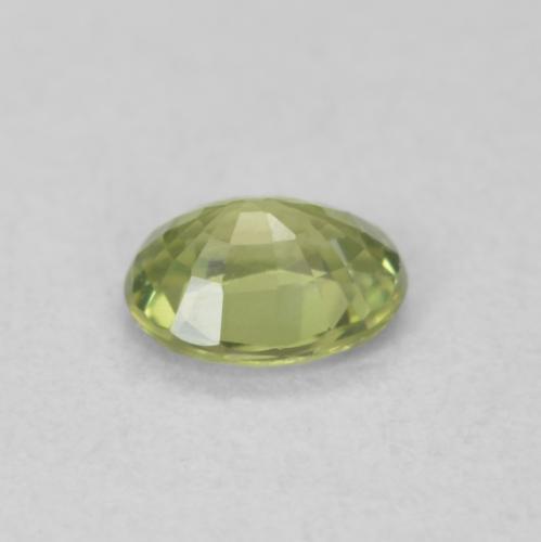 Zafiro Verde amarillo natural de 0.41 ct, Ovalada, VVS