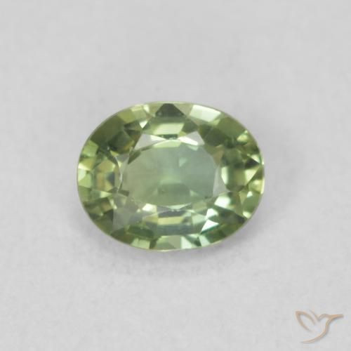 0.40ct Natural Verde salvia claro Zafiro, Ovalada, VVS