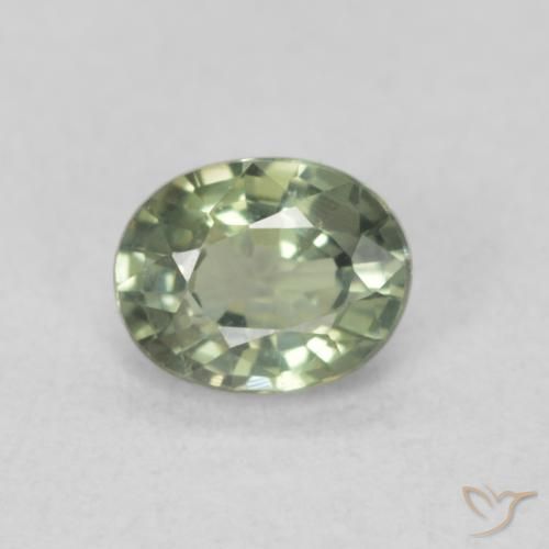 0.50ct Natural Verde claro Zafiro, Ovalada, VVS