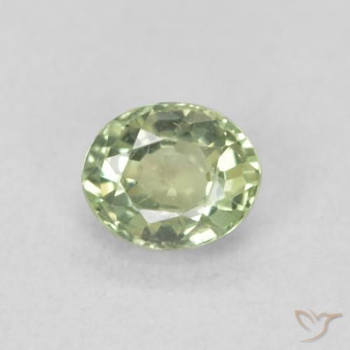 0.51ct Natural Verde salvia claro Zafiro, Ovalada, VVS