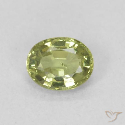 0.45ct Natural Verde claro Zafiro, Ovalada, VS