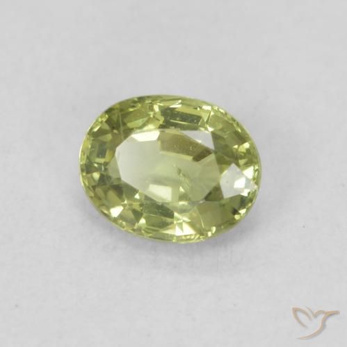 Zafiro Verde claro natural de 0.45 ct, Ovalada, VS