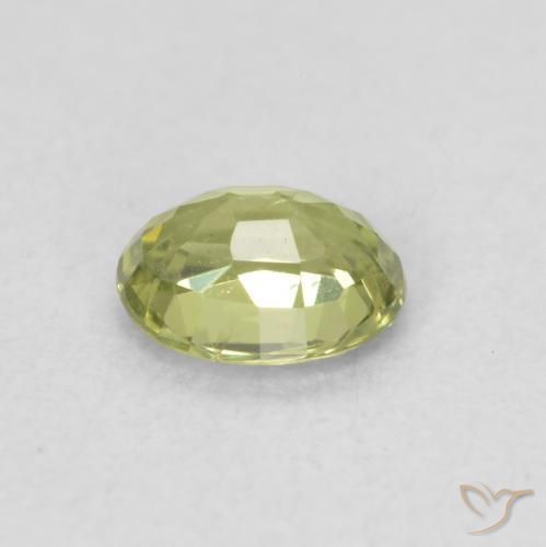 Zafiro Verde claro natural de 0.45 ct, Ovalada, VS