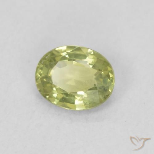 Zafiro Verde terroso cálido natural de 0.41 ct, Ovalada, VS