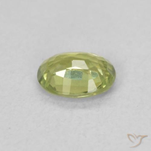 Zafiro Verde terroso cálido natural de 0.41 ct, Ovalada, VS