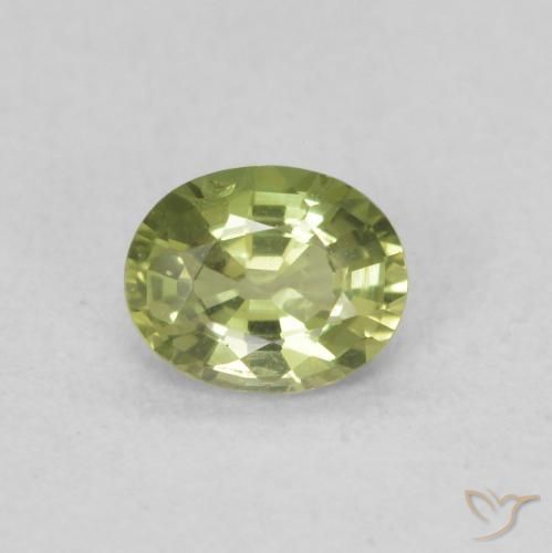 0.39ct Natural Verde amarillo Zafiro, Ovalada, VS