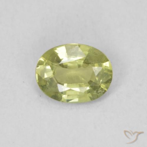 0.34ct Natural Verde amarillo Zafiro, Ovalada, VS