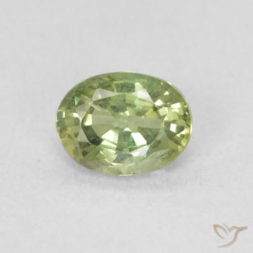 0.42ct Natural Verde bosque claro Zafiro, Ovalada, VS