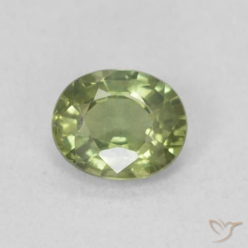 0.46ct Natural Verde claro Zafiro, Ovalada, VS