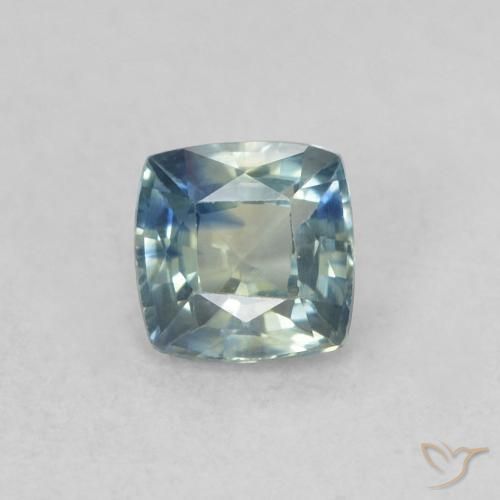 0.44ct Natural Azul verdoso Zafiro, Forma Cojín, VS