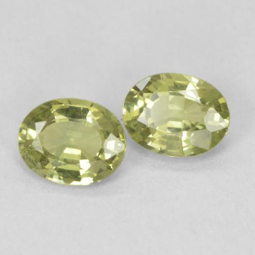 Gemas de Zafiro Verde claro natural de 0.79 ct, Ovalada, VVS-VS