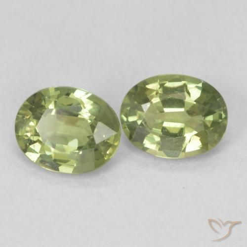 Gemas de Zafiro Verde bosque claro natural de 0.87 ct, Ovalada, VS
