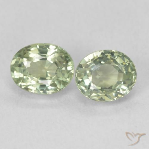 1.23ctw Natural Verde pera pálido Zafiro, Ovalada, VVS-VS
