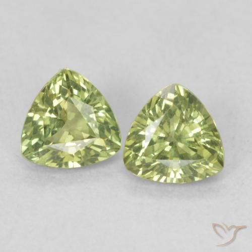 0.67ctw Natural Verde amarillento Zafiro, Trillón, VVS-VS