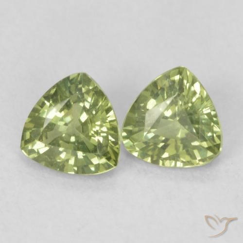 Gemas de Zafiro Verde terroso natural de 0.68 ct, Trillón, VS