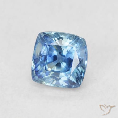 Zafiro Azul claro natural de 0.57 ct, Forma Cojín, VVS-VS