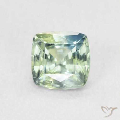 0.63ct Natural Verde-azul Zafiro, Forma Cojín, VS