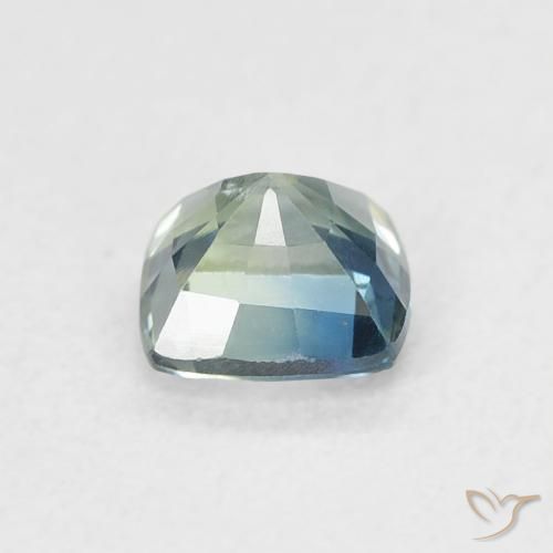 Zafiro Verde-azul natural de 0.63 ct, Forma Cojín, VS