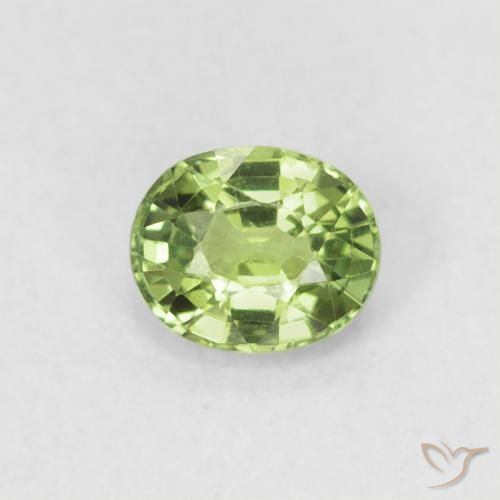 0.48ct Natural Verde pera Zafiro, Ovalada, VVS