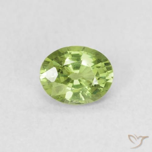 0.40ct Natural Verde claro Zafiro, Ovalada, VVS