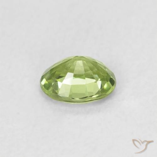 Zafiro Verde claro natural de 0.40 ct, Ovalada, VVS