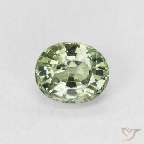 0.62ct Natural Verde claro Zafiro, Ovalada, VVS