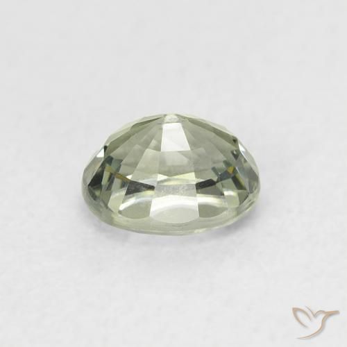 Zafiro Verde claro natural de 0.62 ct, Ovalada, VVS