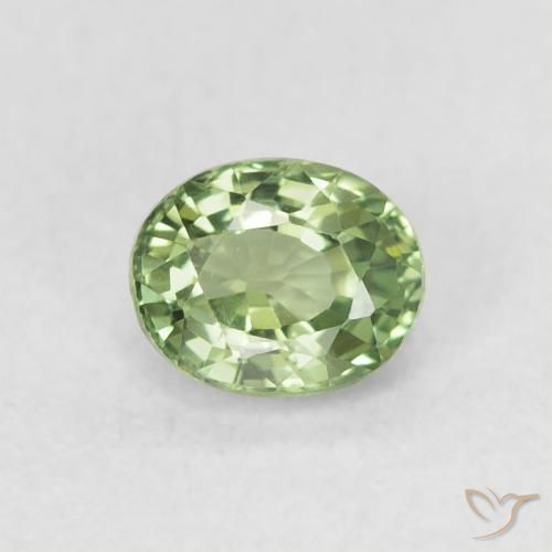 0.64ct Natural Verde claro Zafiro, Ovalada, VVS